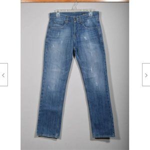 William Rast Target Blue Distressed Slim Straight Leg Button Fly Jeans 28 X 32